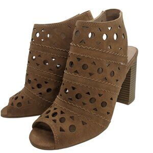 CL BY LAUNDRY Beyond Dress Sandal Stacked Heel Whiskey Nubuck Size 6/36.5